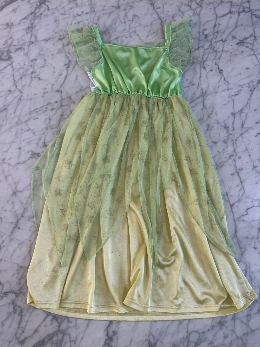 Girls Green Princess Tiana Nightgown Dress Sz 6 - Picture 5 of 6